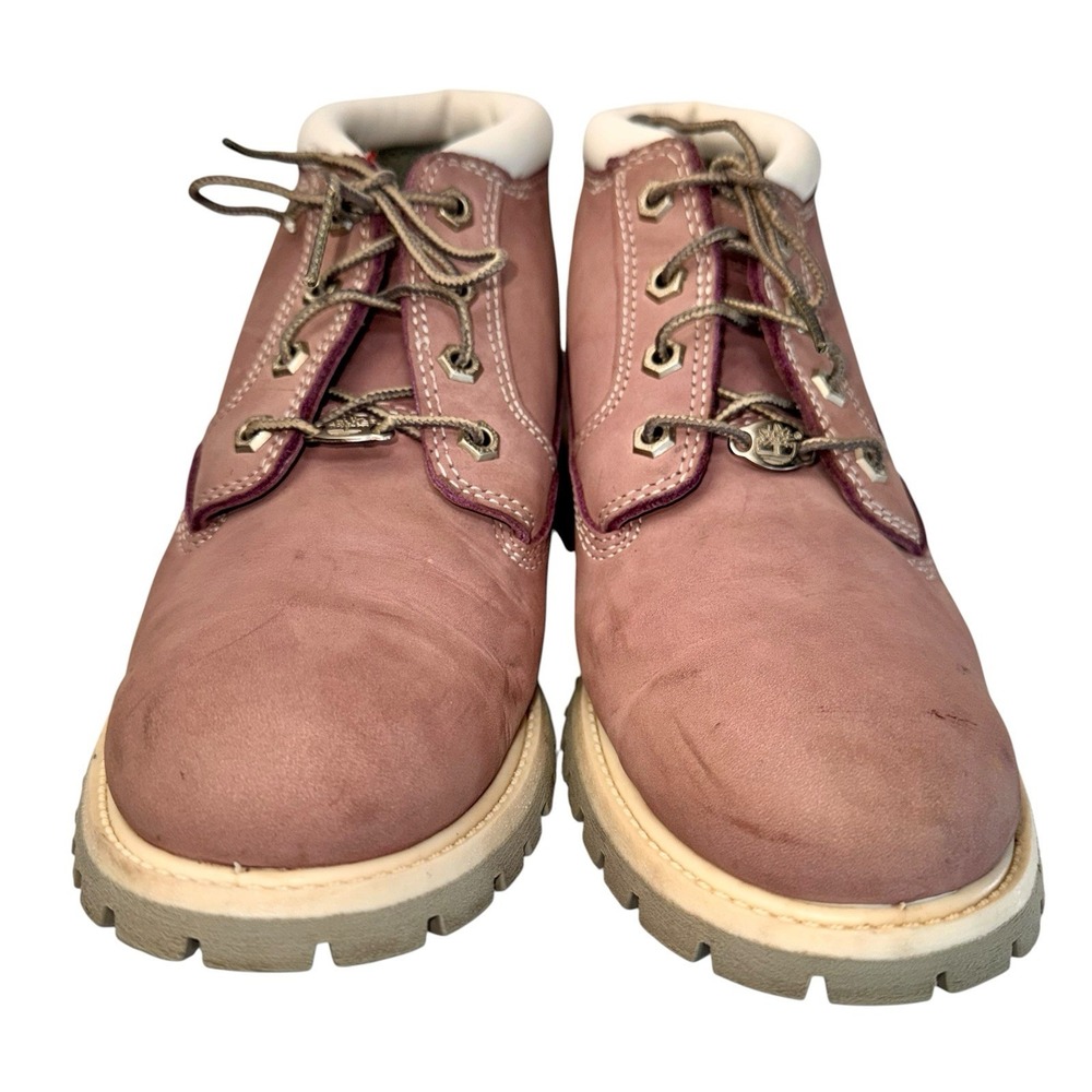 Timberland Nellie Chukka Boots Women's Nubuck Waterproof Pink Shoes Sz 10M - Picture 4 of 13